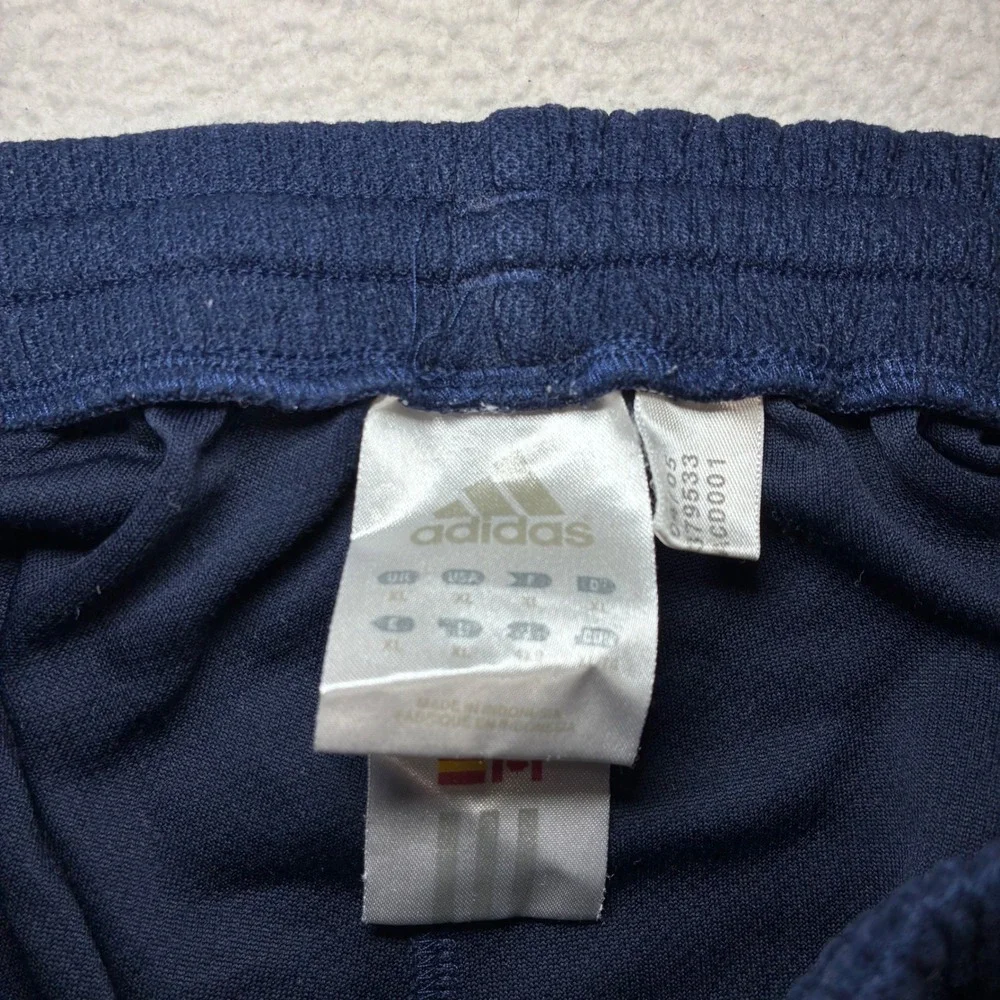 Y2K Adidas Baggy Track Pants Men XL Blue Mesh Stretch Relaxed Sweatpants Vintage